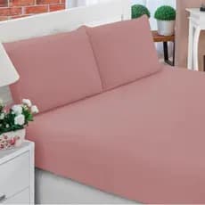 Jogo De Cama Lençol Percal400 Fios King 3 Peças Liso
