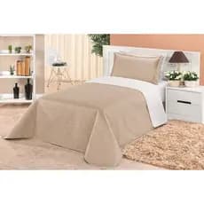 Kit Cobre Leito colcha Dupla Face Solteiro 2 Peças com Duas Cores Incríveis para Renovar Sua Cama com Estilo