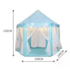 Tenda Barraca Brinquedo Castelo Menino,MT Toca Cabana Com Led Formato Estrela Sonho Encantado Azul