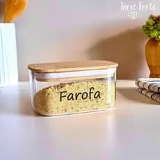 Pote Hermético Personalizados Pote Com Tampa De Bambu Porta Mantimentos Acrílico 650ML