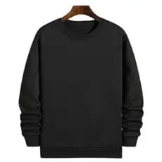 Moletom Unissex Gola Redonda Blusa de Frio Básica Flanelada Casaco Liso Careca Feminino Masculino Algodão