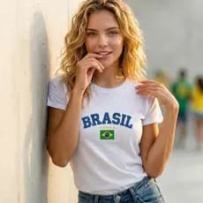 Camiseta Seleção Brasileira Algodão Brasil Copa Hexa