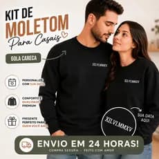 🖤 Kit Moletom Gola Careca Data Personalizada Presente Dia Dos Namorados Romanos
