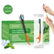 Mini Escova De Dentes Contém Enxaguatório Bucal Ou Pasta De Dente Descartável , Atualização E Extensão , Portátil Para V