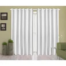 Cortina Corta Luz 4,00m X 2,70m 100% Blackout PVC Branca Para Sala Ou Quarto Para Varão Simples