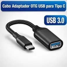 Cabo Adaptador OTG USB para Tipo C Mouse Teclado Pendrive 3.0