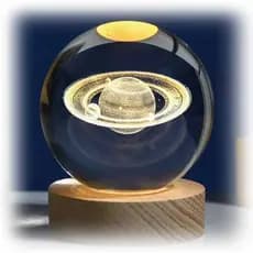 Luminária Bola Esfera Cristal De Mesa Planeta Terra Galáxia Sistema Solar saturno planeta luminaria planeta