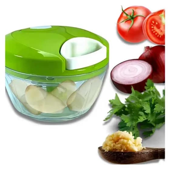 Processador Manual Potente Fatiador de Alimentos com 3 Lâminas 500ml