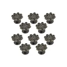 13 Peças Puxador Colonial Capri Flor Retro Metal De Gavetas Mdf