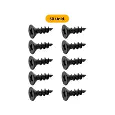 Kit 50 Parafusos Chipboard Phillips Preto De Madeira 3,5x12mm