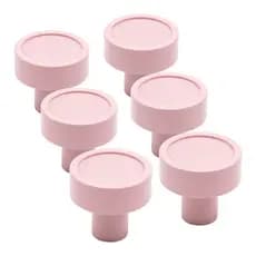6 Puxadores Quarto Infantil Ponto Bolinha Furo Unico Gaveta Kids