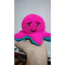 Polvinho do humor em croche lã Acrílica / Polvo reversível do tiktok