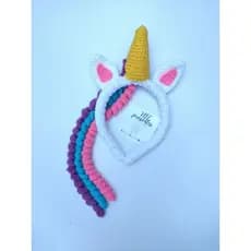 Arco de croche infantil no tema unicórnio. Gigoléte, gigolé, faixa de cabelo