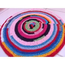Tapetão CORES de crochê, tapete redondo e colorido