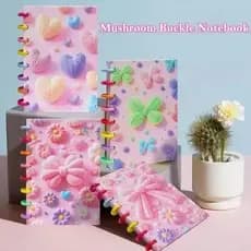 Caderno com Anéis Coloridos e Capa Decorada 80 folhas