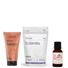 Kit Revitalizante para Clareamento de Pele - Dolomita, Esfoliante Labotrat e Óleo de Rosa Mosqueta
