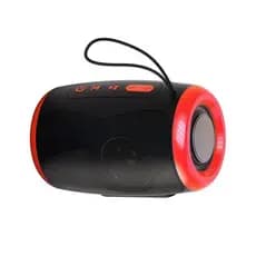 Caixa de Som TSN-1, Com Rádio FM e Luz LED Vermelha Bluetooth 5.3 – Portátil,