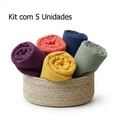 Kit 05 Mantas para Sofá e Cama de Solteiro 100% Algodão 210x110 Conforto para você e para o seu Pet