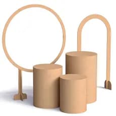 Kit Festa Pegue e Monte Painel Arco Redondo Arco Romano Trio de Mesas Cilindro Mdf