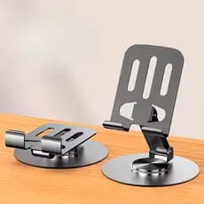 Suporte de Mesa em Alumínio Com Ajuste Giratório Para Celular Tablet
