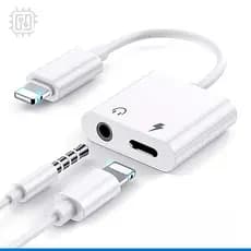Adaptador de Fone de ouvido P2 para iPhone Dual Lightning Carrega Com Fone 2em1