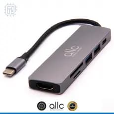 Adaptador Hub Usb Tipo C Hdmi Usb 3.0 Leitor De Cartão de Memória 6 em 1 com Nota Fiscal