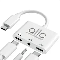 Adaptador USB-C P2 P3 Tipo C PD Carga Fone Microfone p/ iPhone 15 16 17 iPad Samsung S22 S23 S24 S25