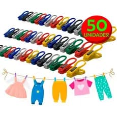 Pregador  De Roupa Kit Com 50 Unidades Prendedor de Roupa Reforçado
