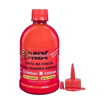 Tinta para marcador de quadro branco 500 ml Vermelho - Rende + de 100 recargas
