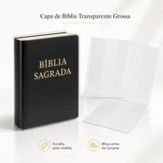 Capa de Bíblia Transparente Grossa Para Vários Tamanhos Com Tabela de Medidas