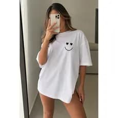 Camiseta Tshirt 100% Algodão Feminina Gym Treino Academia Fitness Musculação Sorriso e Panda