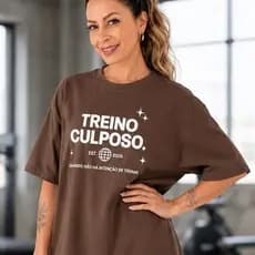 Camiseta Feminina Academia Meme Engraçada Algodão Unissex Treino Culposo Fitness