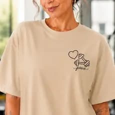 Camiseta Tshirt 100% Algodão Feminina Gym Treino Academia Fitness Musculação Halter Fofo
