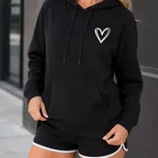 Moletom Feminino Fofo Moletom De Coração Feminino Casaco Feminino