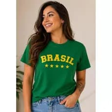 Camiseta Blusa Copa Brasil 5 Estrelas Unissex Estilosa Promoção