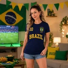 T-shirt Camiseta Do Brasil Camisa 10 Feminina Estampada Lançamento Copa Envio Imediato