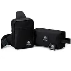 Kit Nype Bolsa Shoulder Bag de Peito Necessaire Preto Bolsa Feminina e Masculino