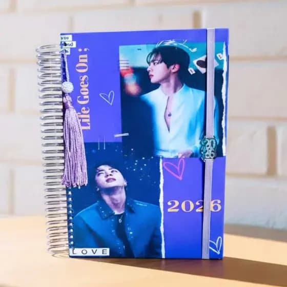 Agenda ou Planner BTS 🌸 Personalizado | Mensal, Semanal e Financeiro Premium