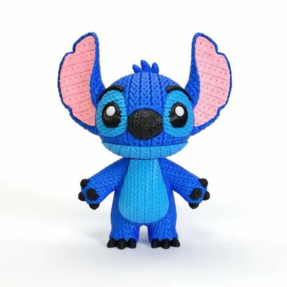 Boneco Stitch Colecionável - Figura Decorativa - Stitch Crochet Impressão 3D
