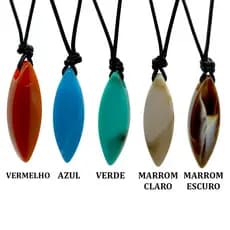 Colar Surfista Cordão Couro Prancha Surf Pingente Colorido Aloha Praiano Mar Tribal Étnico Verão