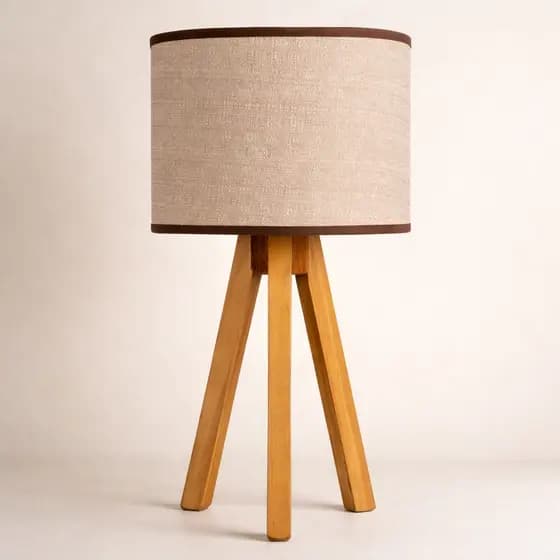 Abajur Luxo Sala Bancada Mesa Canto Cômoda Madeira Estante