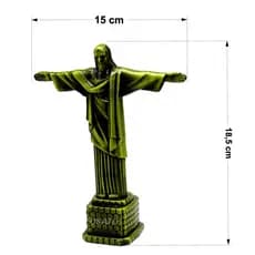 Enfeite Cristo Redentor Miniatura Souvenir Rio De Janeiro De Metal 19cm Decoração