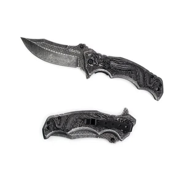 Canivete Dark Side Blades, Dragão Aço Alto Relevo Osato