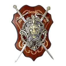 Enfeite De Parede Medieval Brasão Decorativo Escudo Leão