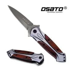 Canivete Dobrável TS-13 Semi Automático Cabo Madeira