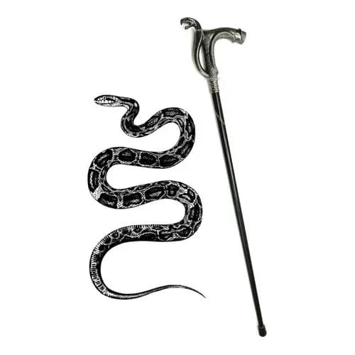 Bengala Serpente Cobra Apoio 92cm Ornamento Colecionavel Metal