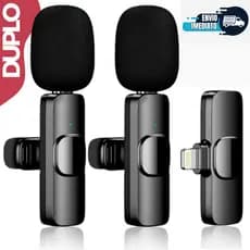 Kit Microfone Lapela Microfone Sem Fio Profissional Wirelless Para iPhone Lighting
