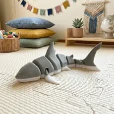 Brinquedo Tubarão Articulado 15cm | Boneco Infantil Flexível para Brincar l Boneco Articulado