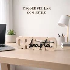 Letreiro Decorativo “Cristo Basta” 20x7cm | Decoração Cristã Minimalista