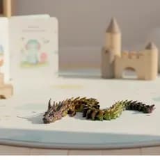 Dragão Articulado Multicolor Metalizado | Boneco Articulado | Brinquedo Flexível